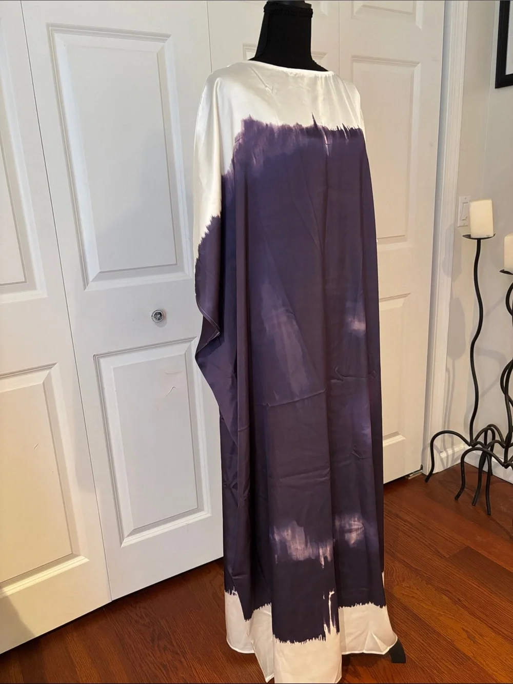 Purple and White Tie-Dye Maxi Dress